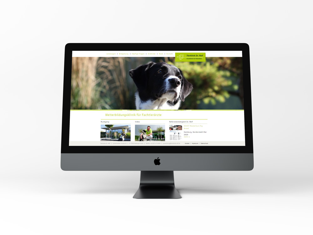 zoodesign webdesign für die tierklinik reif